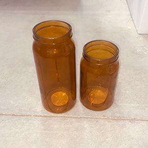 Amber tinted Glass Jars